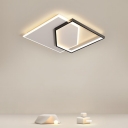 Metal LED Bulbs Flush Mount Ceiling Light with 2 Modern Ambient Silica Gel Shades
