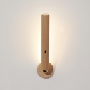 Rechargeable Modern Wood Wall Sconce with Acrylic Ambient Shade for Residential Use