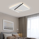 Modern White Flush Mount Ceiling Light with 2 LED Bulbs and White Acrylic Shade