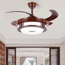 Stylish Wood Ceiling Fan with Dimming LED Light and Remote Control
