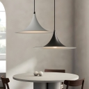 Modern LED Pendant Light with Aluminum Shade and Cord Suspension