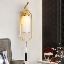 LED Modern Wall Sconce with Glass Shade & Glass Ambient Direction