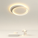 White LED Flush Mount Modern Ceiling Light with 2 Lights for Residential Use
