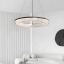 Sleek Black Modern Chandelier with Clear Acrylic Shade Material and Adjustable Hanging Length