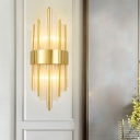 Elegant Warm Rustic Metal Single-Light LED Wall Lamp in White Crystal Shade