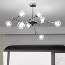 Contemporary Bi-Pin Chandelier with Glass Shades and Adjustable Hanging Length
