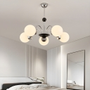 Stunning Modern Metal Chandelier with Glass Shades and Adjustable Length