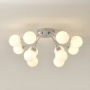 White Modern LED Flush Mount Ceiling Light with Ambient Shade Direction