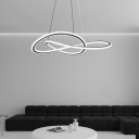 Modern LED Steel Chandelier with Ambiance-Setting Silica Gel Shades in Silvery