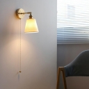 Elegant Metal LED Ceramic Shade Down Wall Lamp for Living Room