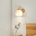 Modern Simple Metal LED Wall Lamp with Glass Shade for Residential Use
