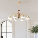 Modern Luminary Chandelier with Ceramic Shades and Adjustable Hanging Length in Gold