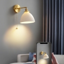 Contemporary Ceramic 1-Light Wall Sconce with Downward Shade