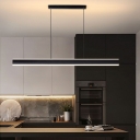 Modern LED Island Pendant Light with Metal Shade and Adjustable Hanging Length
