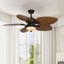 Black Metal Ceiling Fan with Remote Control and LED Light for Living Room