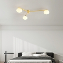 Sleek LED/Incandescent/Fluorescent Semi-Flush Mount Ceiling Light with White Glass Shade