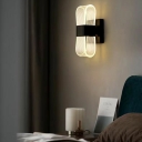 Modern LED Metal Wall Lamp with Acrylic Shade for Living Room