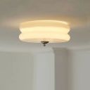 1 Light Modern Flush Mount Ceiling Light with Glass Shade, LED Bulbs, 3 Color Light for 35-40 Women