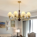 Contemporary Downlight Modern Chandelier in Metal with Acrylic Shade and Adjustable Hanging Length