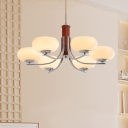 Modern Metal Chandelier with Ambience-Enhancing Glass Shades and Adjustable Hanging Length