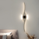 Modern Hardwired Metal Linear Wall Lamp with 4 LED Bulbs and Acrylic Shade
