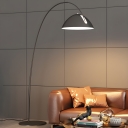 Black Metal Dome Shade Modern Floor Lamp with Foot Switch - Perfect for Residential Use