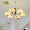Ambient Metal Chandelier with Modern Glass Shades for Residential Use