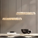 Modern Dimmable Crystal Island Light with Remote Control in LED Bulbs