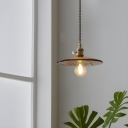 1-Light Modern Metal Pendant with Glass Shade and Adjustable Hanging Length