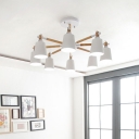 Modern Chic LED Chandelier - Iron Shade, Adjustable Hanging, Ideal for Residential Use