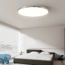 Metallic Silver Decorative Modern LED Flush Mount Ceiling Light with 3 Color Light and Acrylic Shade