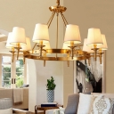 Modern Metal Chandelier with Adjustable Hanging Length and Fabric Shade