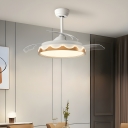 Modern Silver Ceiling Fan with Remote Control and 3 Color Light Option