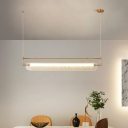 Modern Metal Island Light with Adjustable Cord - Energy-saving LED Bulb Included