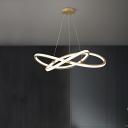 Contemporary LED Copper Chandelier with Silica Gel Shade - Perfect for Modern Homes