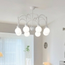 Contemporary Metal Chandelier with Adjustable Hanging Length and LED Light for Modern Homes