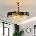 Modern Simple Crystal Chandelier with Clear Shade and Adjustable Hanging Length