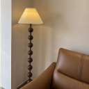 Modern LED Floor Lamp with Foot Switch and Fabric Shade for Residential Use