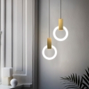 Modern Metal Pendant Light with LED Bulbs and Acrylic Shade for Residential Use
