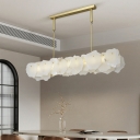 Elegant Stone Chandelier with Remote Control Stepless Dimming in Gold