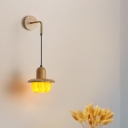 Contemporary No Bulb Included Hardwired Suspension Wire Wall Sconce with Resin Shade