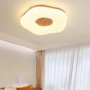 Modern LED Acrylic Flush Mount Ceiling Light with White Shade