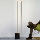 Metal Modern Floor Lamp with Integrated LED Bulb and Rocker Switch in Black