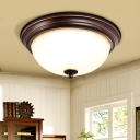 Sleek Metal LED Flush Mount Ceiling Light with Ambience-Inducing Glass Shade