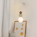 Modern Metal Bi-pin Wall Sconce with Resin Shade for Living Room