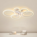 Remote Control Stepless Dimming Ceiling Fan with ABS Plastic Blades and Metal Flushmount Design