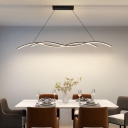 Modern White 2-Light LED Bulbs Island Pendant with Metal Shade
