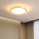 Gold LED Flush Mount Ceiling Light with Acrylic Shade for Residential Use