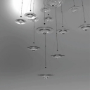 Modern LED Glass Pendant Light with Clear Shade and Adjustable Cord Mounting