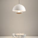 Modern LED Bulb Pendant with Adjustable Hanging Length and Iron Shade